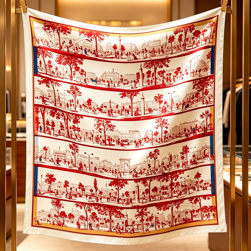 French Street Fashion - Foulard carré de luxe 100% pure
