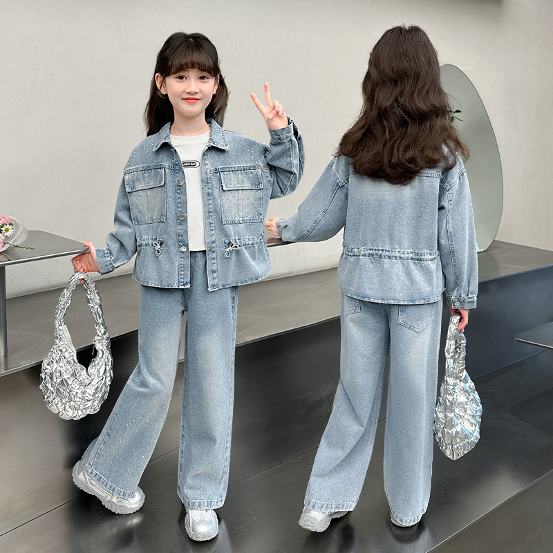 Street Fashion Korean Girl - Cowgirl mode Streetwear Denim vêtements ensemble