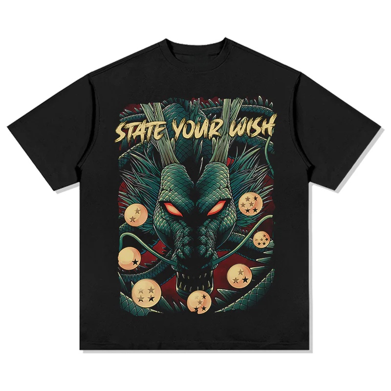 Street Fashion Of Japan - T-shirt en coton imprimé Anime Dragon