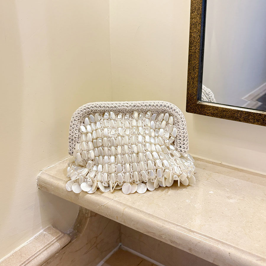 French Street Fashion - Pochette à perles tissée à la