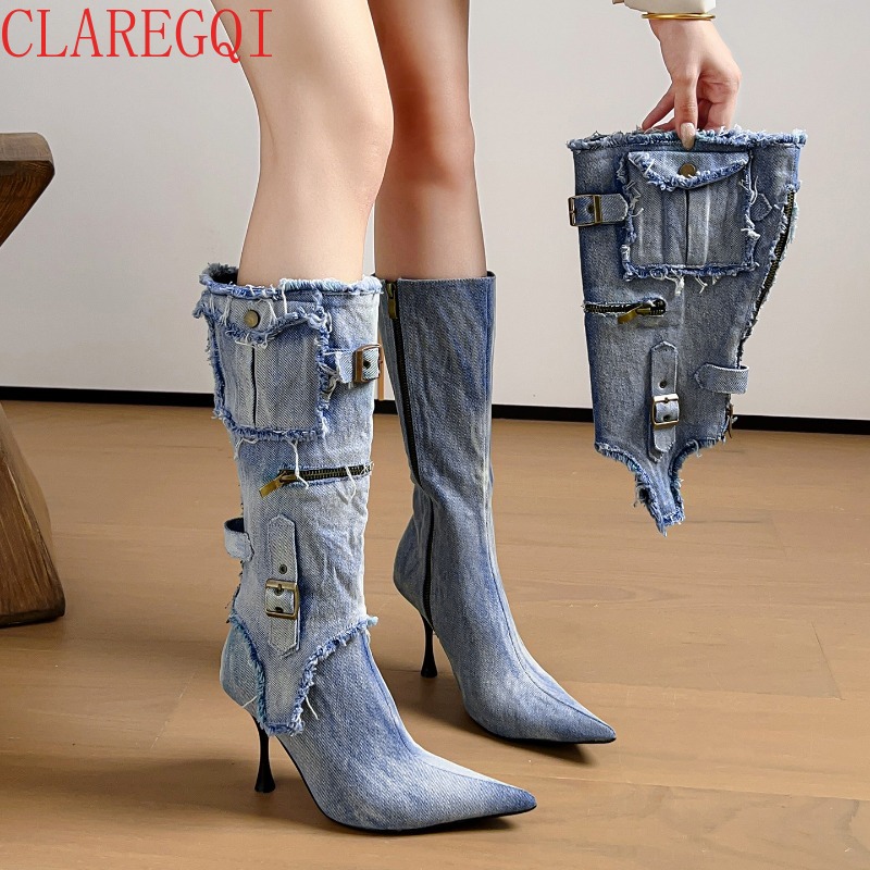 Street Fashion Look - Bottes d'automne pour femmes, bottes à