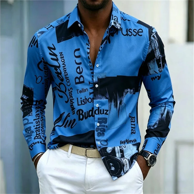Chemise à manches longues impr - Street Fashion Men avis et prix