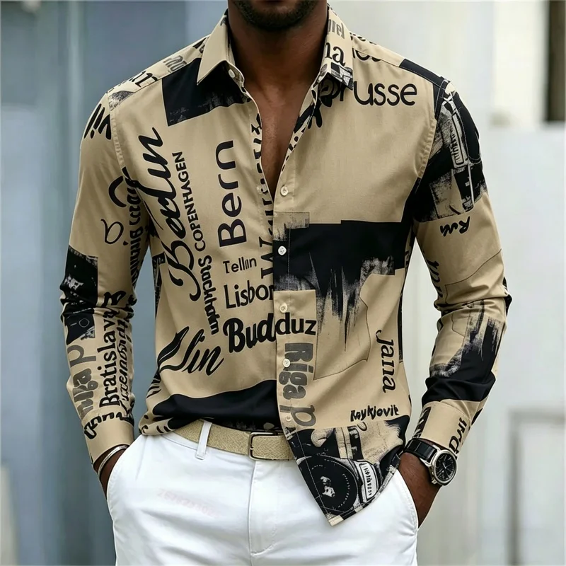 Chemise à manches longues impr - Street Fashion Men avis et prix