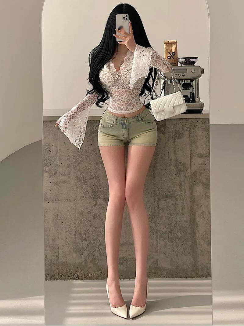 Shorts de cow-boy moulants et  - Street Fashion Korean Girl avis et prix
