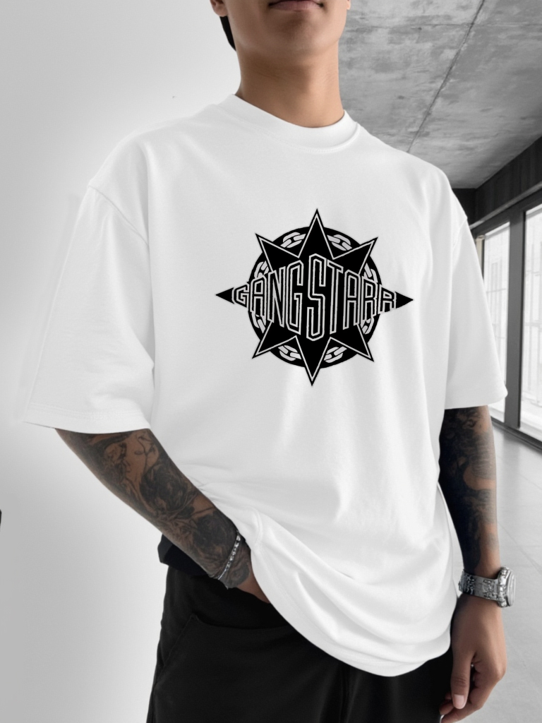 Gang Starr Logo imprimé T-Shir - Street Fashion Logo Design avis et prix