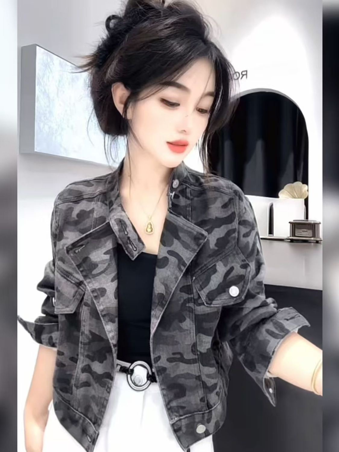Veste en jean décontractée imp - Street Fashion Look avis et prix