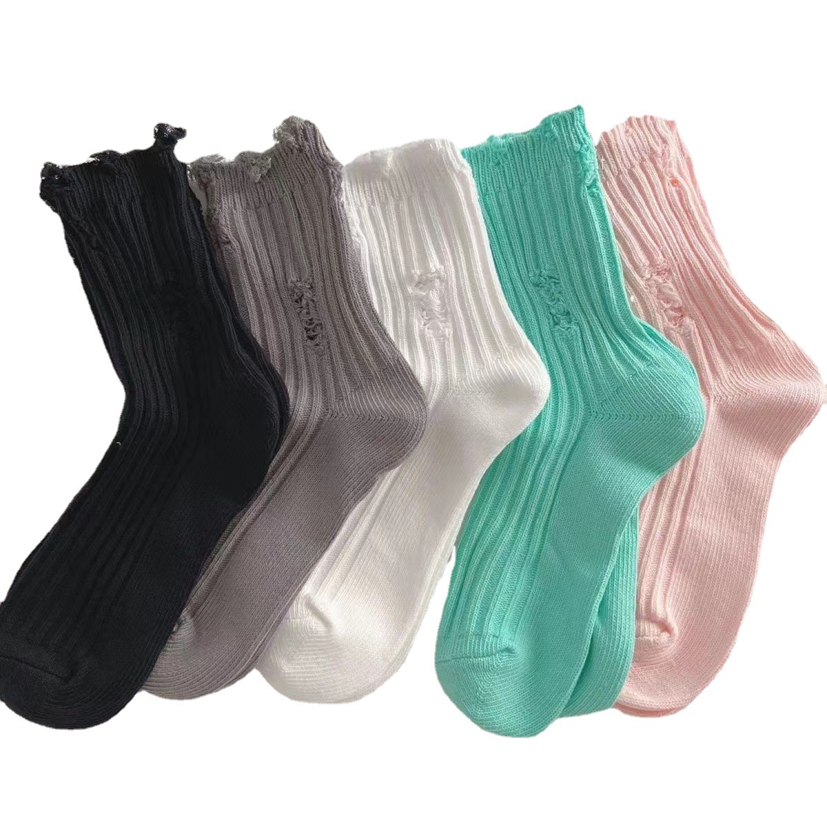 Chaussettes longues en coton p - Street Fashion Korean Girl avis et prix