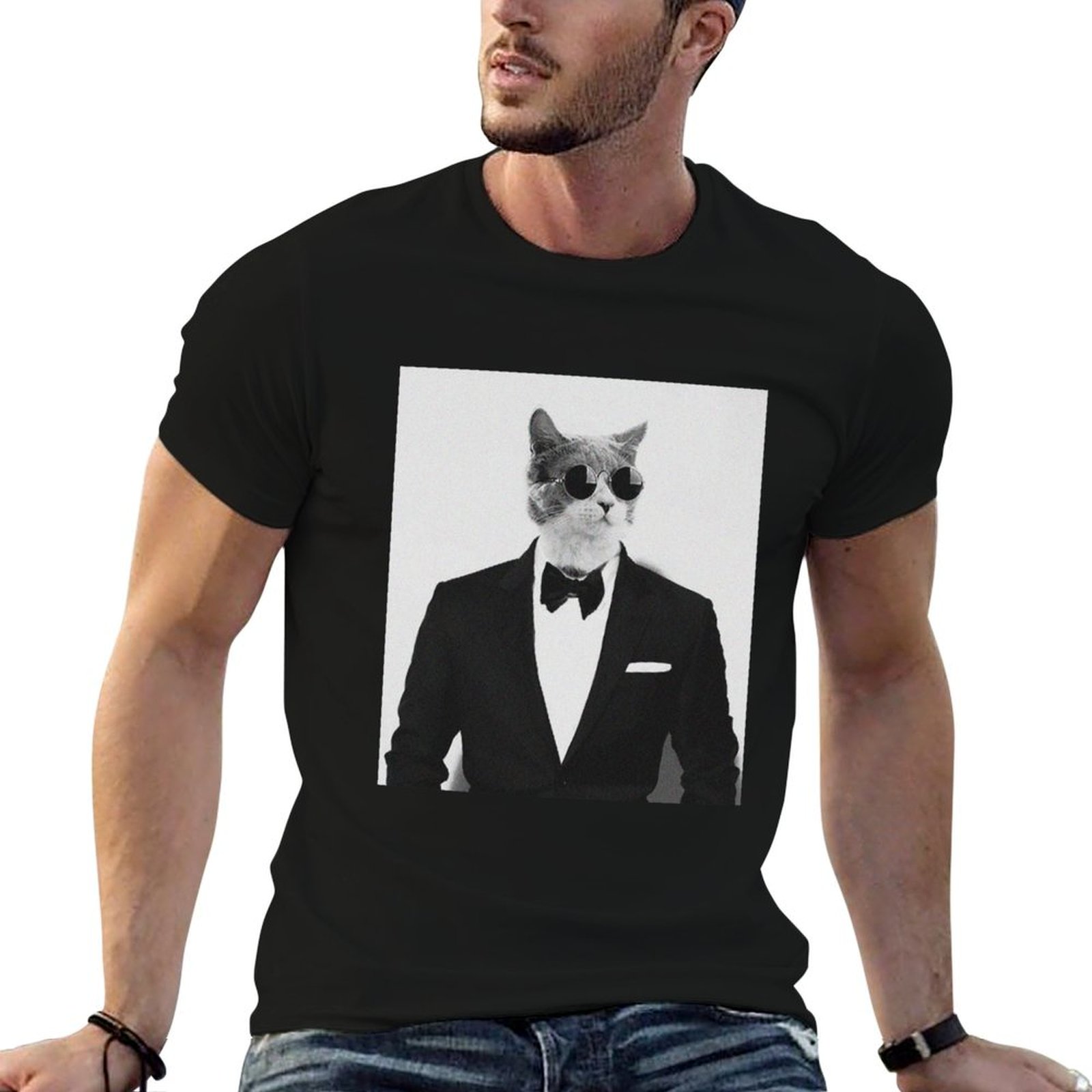 Cat in Suit : t-shirt avec cit - Street Fashion Quotes avis et prix