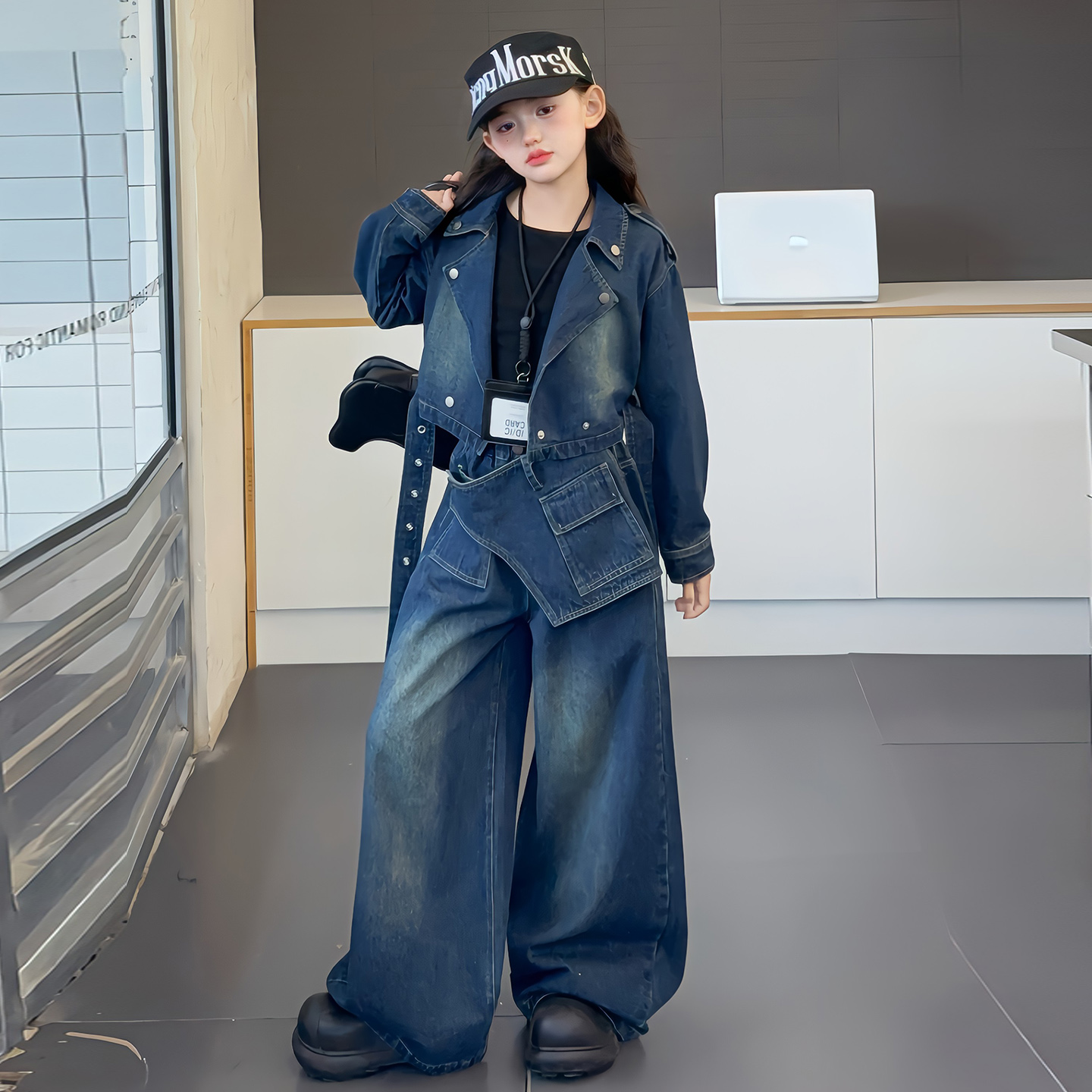 Ensemble de vêtements en Denim - Street Fashion Korean Girl avis et prix