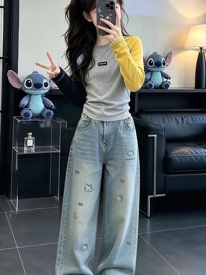 Ensemble deux pièces en jean à - Street Fashion Korean Girl avis et prix