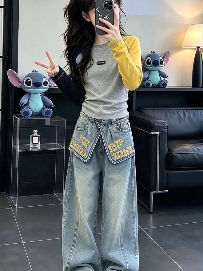 Ensemble deux pièces en jean à - Street Fashion Korean Girl avis et prix