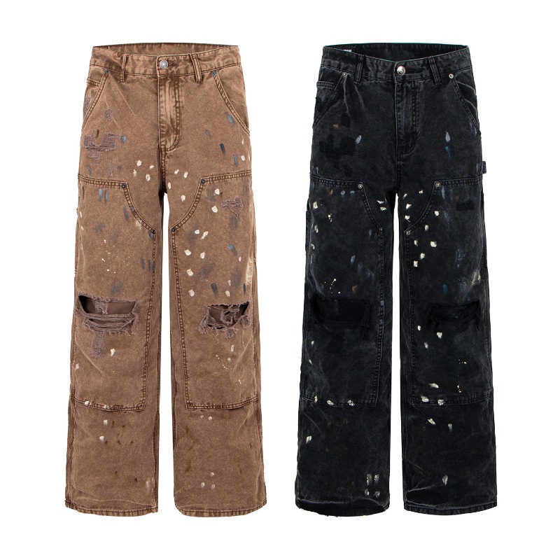 Pantalon en jean déchiré à jam - Street Fashion Of Japan avis et prix
